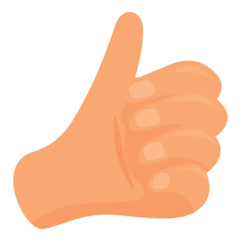 Cartoon hand showing thumb up gesture for agreement vector