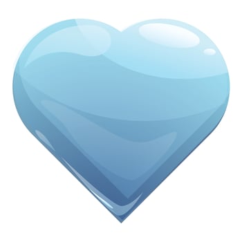 Blue heart shining with love and romance for valentine's day vector