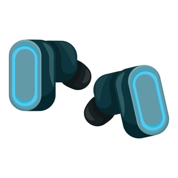 Modern wireless earbuds isolated on white background vector