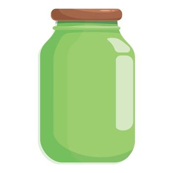 Green glass jar with brown cap is standing vector
