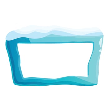 Frozen water border creating rectangular shape vector