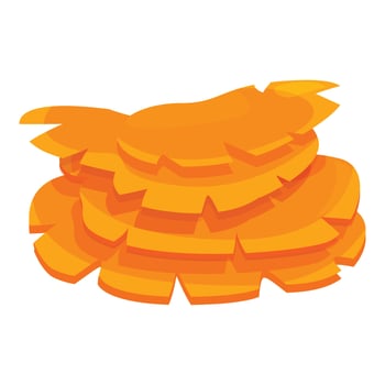 Pile of dried sweet potato chips forming a mountain shape vector