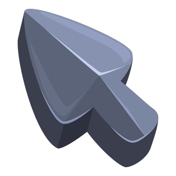 3d cursor arrow pointing up right showing internet click vector