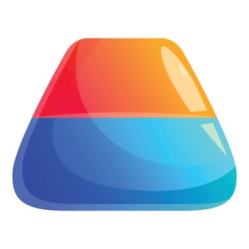 Colorful triangular shaped candy showing two flavors vector
