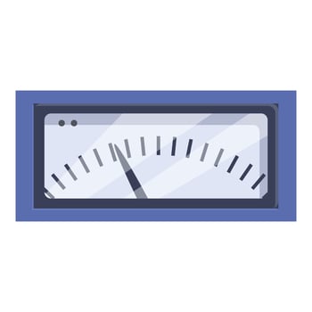 Analog voltmeter measuring voltage with needle vector