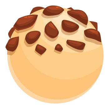 Round chocolate chip cookie dough ball baking vector