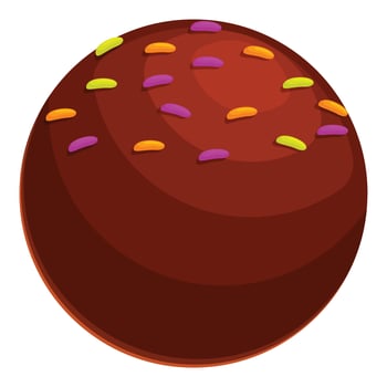 Delicious round chocolate cake pop covered with colorful sprinkles vector