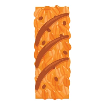 Delicious granola bar with chocolate drizzle appetising snack vector