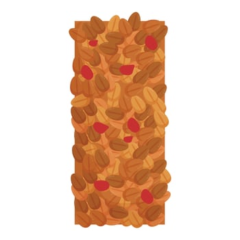 Organic cereal bar with nuts and berries providing energy boost vector