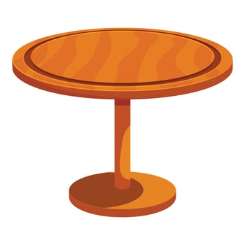 Round wooden table standing on one leg furniture piece vector