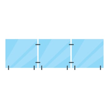 Glass panel wall is dividing space in a modern office vector