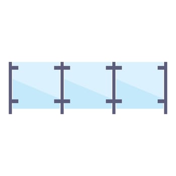 Glass panel fence protecting from falling providing security at height vector