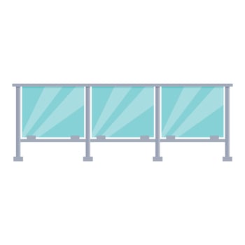 Modern glass balcony railing protecting from falling vector