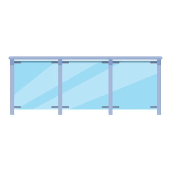 Glass balcony railing protecting from falling downstairs vector