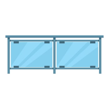 Modern glass balcony railing separating inside from outside vector