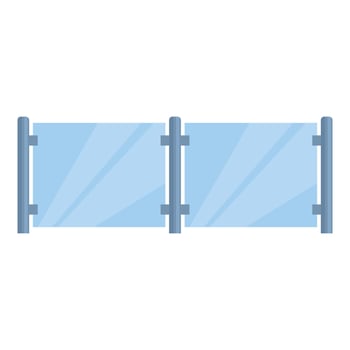 Modern glass fence protecting property with style vector
