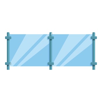 Glass fence protecting people from falling down stairs vector