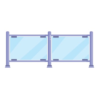 Glass panel fence protecting people from danger in public area vector
