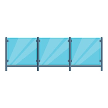 Modern glass balcony railing protecting from falling vector