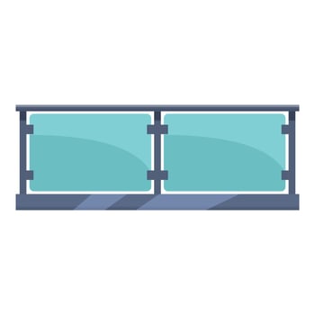 Modern glass balcony railing protecting from falling vector