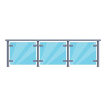 Modern glass and metal railing providing safety and style vector