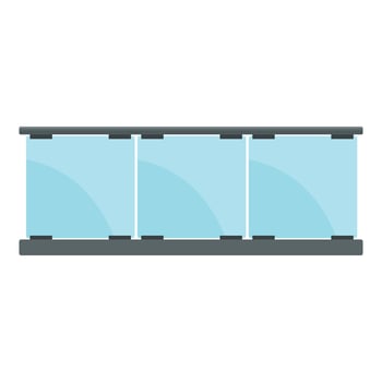 Glass panel balcony providing unobstructed view with metal railing vector