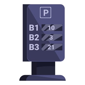 Parking guidance system showing available spots vector