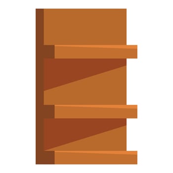 Empty wooden shelf displaying products in store vector