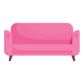 Pink sofa isolated on white background. Comfortable couch for living room interior design vector