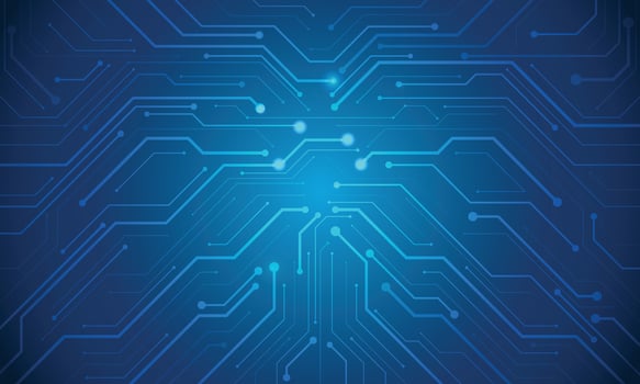 Abstract computer electronic circuit board. Blue gradient futuristic technology background. vector