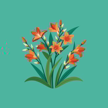 Creative set with flowers Design. vector