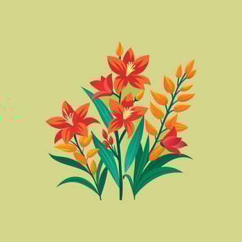 Creative set with flowers Design. vector