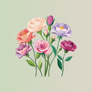 Creative set with flowers Design. vector