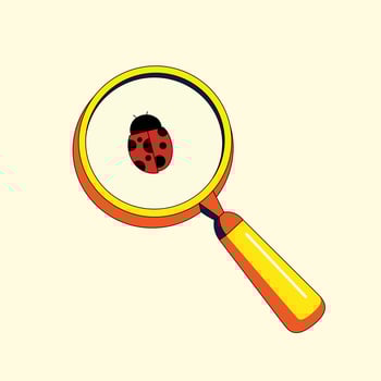 Yellow magnifying glass. vector