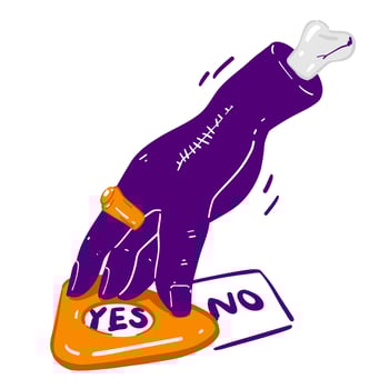 Spooky Halloween Yes No Hand vector