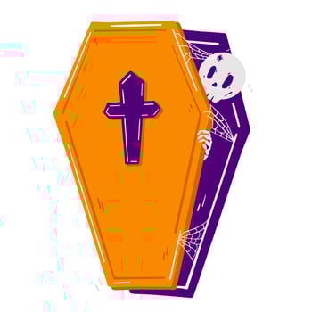Spooky Halloween Coffin Skeleton Hand vector