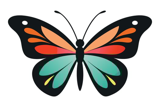 Art of Butterfly on white background vector