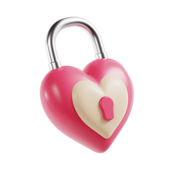 heart lock 3d transparent background png