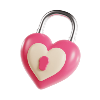 heart lock 3d transparent background png
