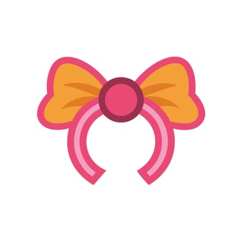 pink ribbon bow decorative on white. vector