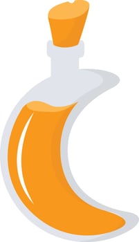 Magic Bottle Potion with Liquid. Isolated on White Background. Illustration in Cartoon Design Concept. vector