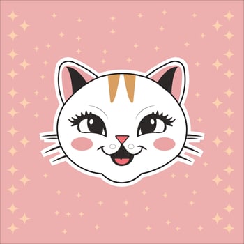cat stickers design vector