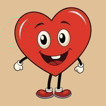 Red Artwork of heart smiling vector