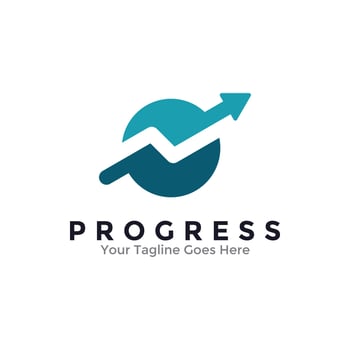Progress Logo Template Design. Business marketing finance logo. illustration of arrow up sign for growth and success concept. vector
