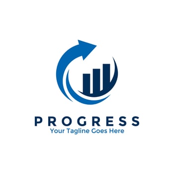 Progress Logo Template Design. Business marketing finance logo. illustration of arrow up sign for growth and success concept. vector
