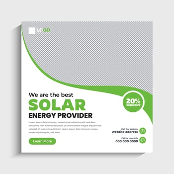 Solar Energy social media post or web banner template design vector