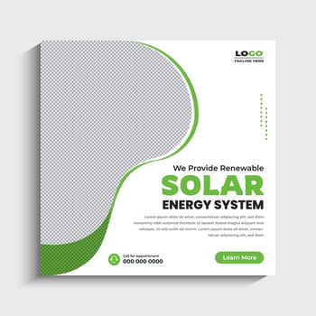 Solar Energy social media post or web banner template design vector