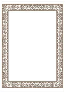 Vertical Gold Frame Template From Eastern Pattern vector