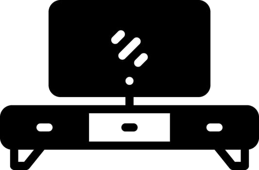 Solid black icon for television vector