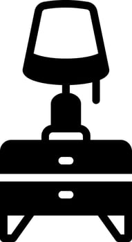 Solid black icon for lamp vector